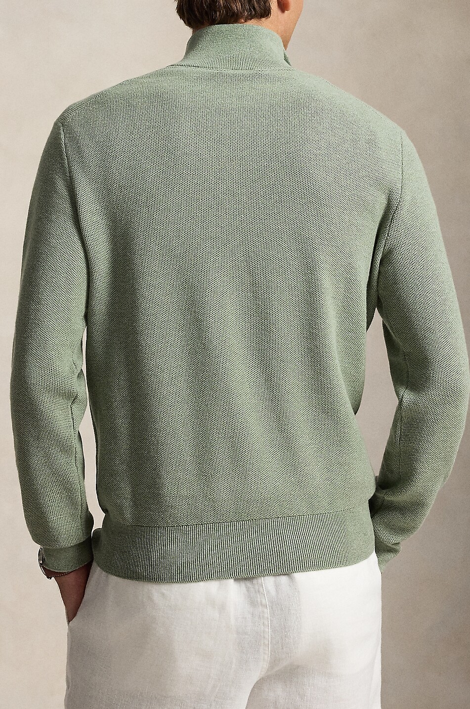 POLO RALPH LAUREN Pony half-zip cotton jumper with stand-up collar Men MEDIUM GREEN 3