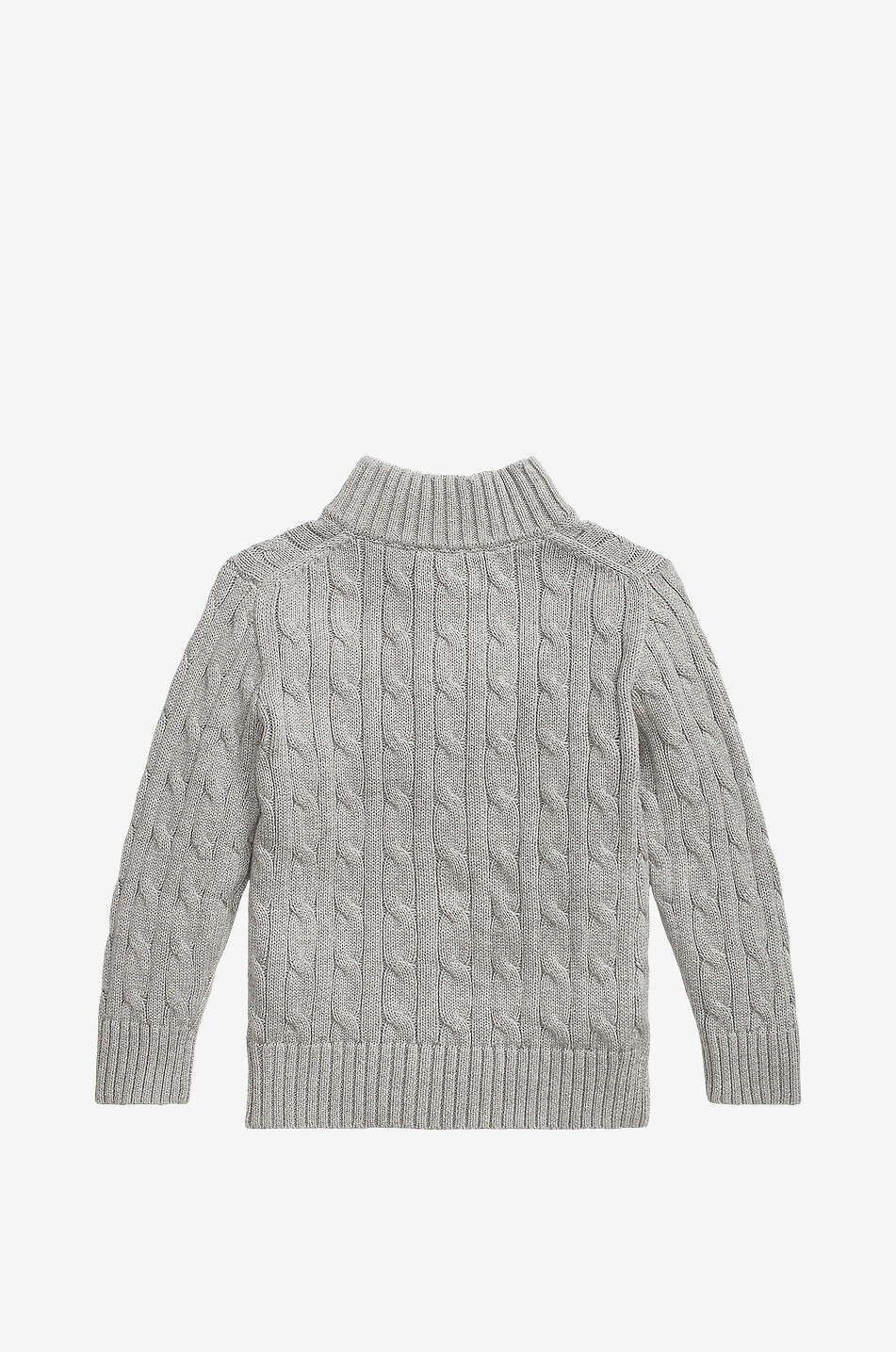 POLO RALPH LAUREN Pull torsadé en coton à col zippé garçon Pony Garçon GRIS 2