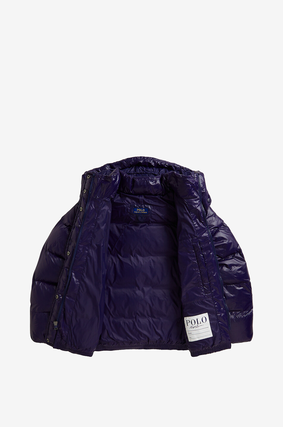POLO RALPH LAUREN Pony girl's glossy water-repellent hooded puffer jacket Girl MEDIUM BLUE 2