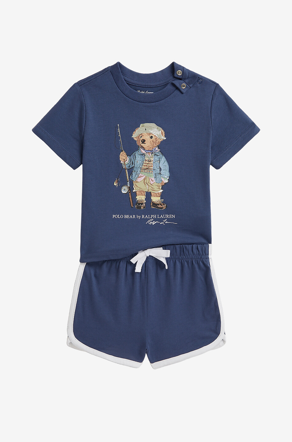 Polo Bear Fisherman cotton baby T-shirt and shorts set
