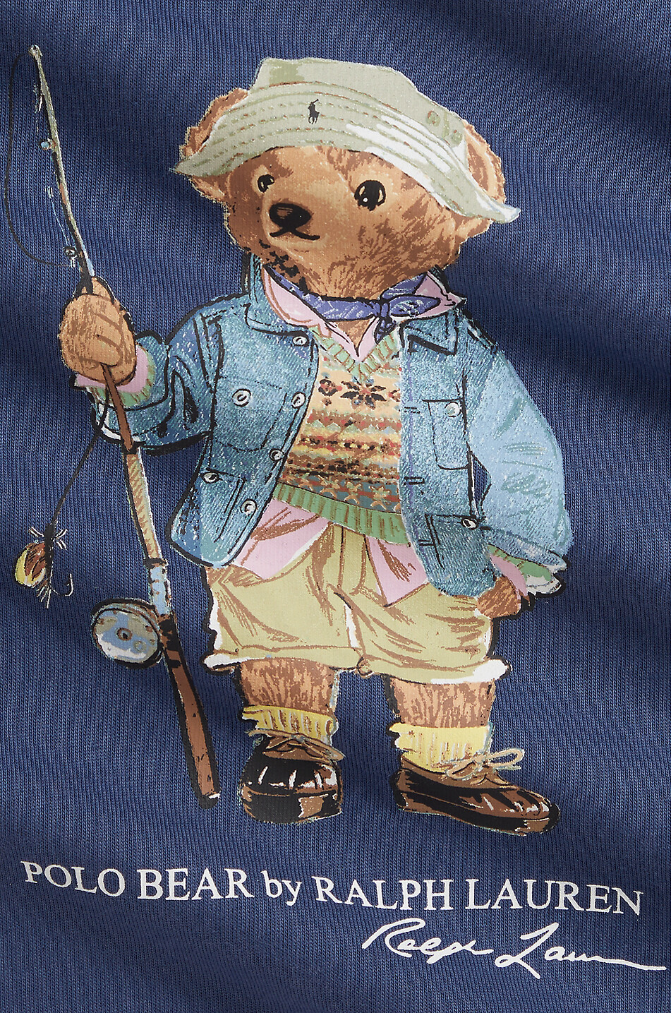 POLO RALPH LAUREN Polo Bear Fisherman cotton baby T-shirt and shorts set Baby MEDIUM BLUE 3