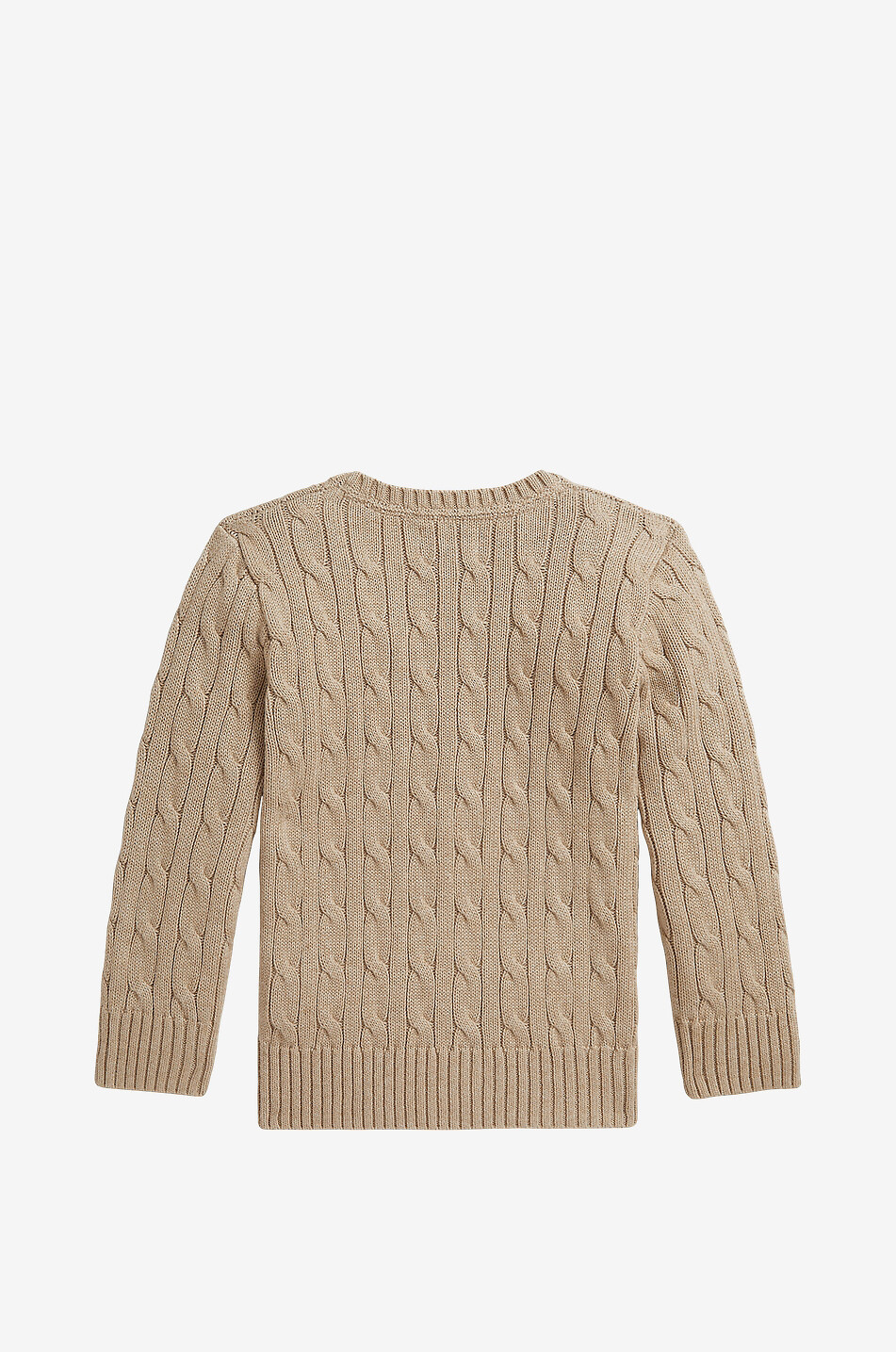 POLO RALPH LAUREN Pony cable-knit crewneck cotton boy's jumper Boy LIGHT BROWN 2