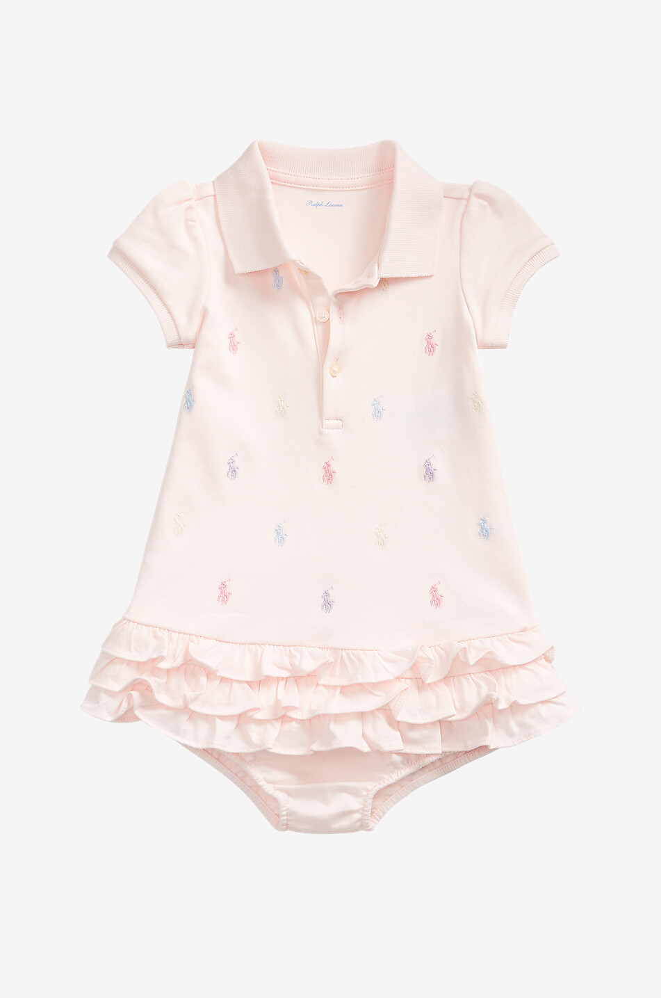 POLO RALPH LAUREN Pony baby short puffed sleeve cotton polo dress Baby LIGHT PINK 1