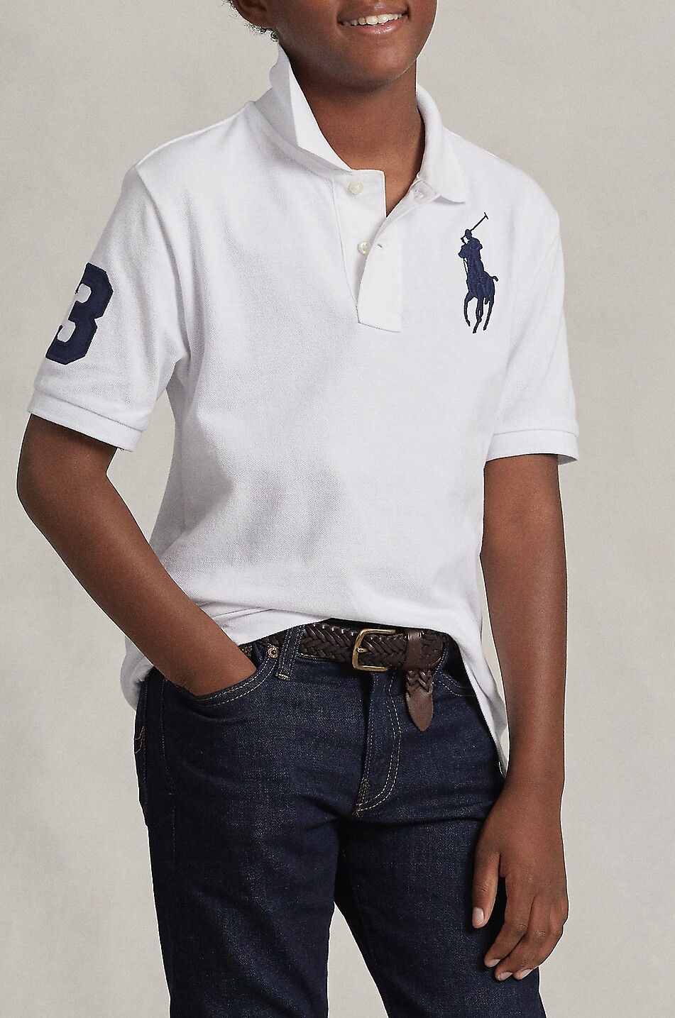 POLO RALPH LAUREN Big Pony boy's short-sleeved cotton polo shirt Boy WHITE 3