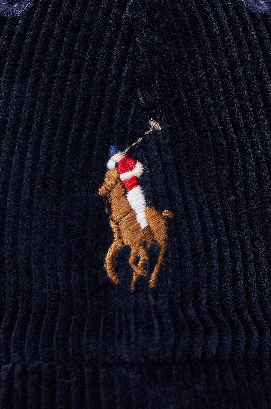 POLO RALPH LAUREN Pony cotton corduroy baseball cap Women DARK BLUE 3