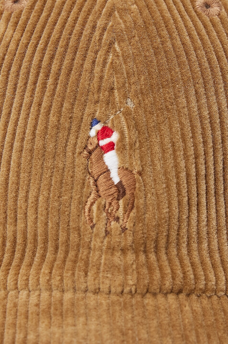 POLO RALPH LAUREN Pony cotton corduroy baseball cap Women LIGHT BROWN 3