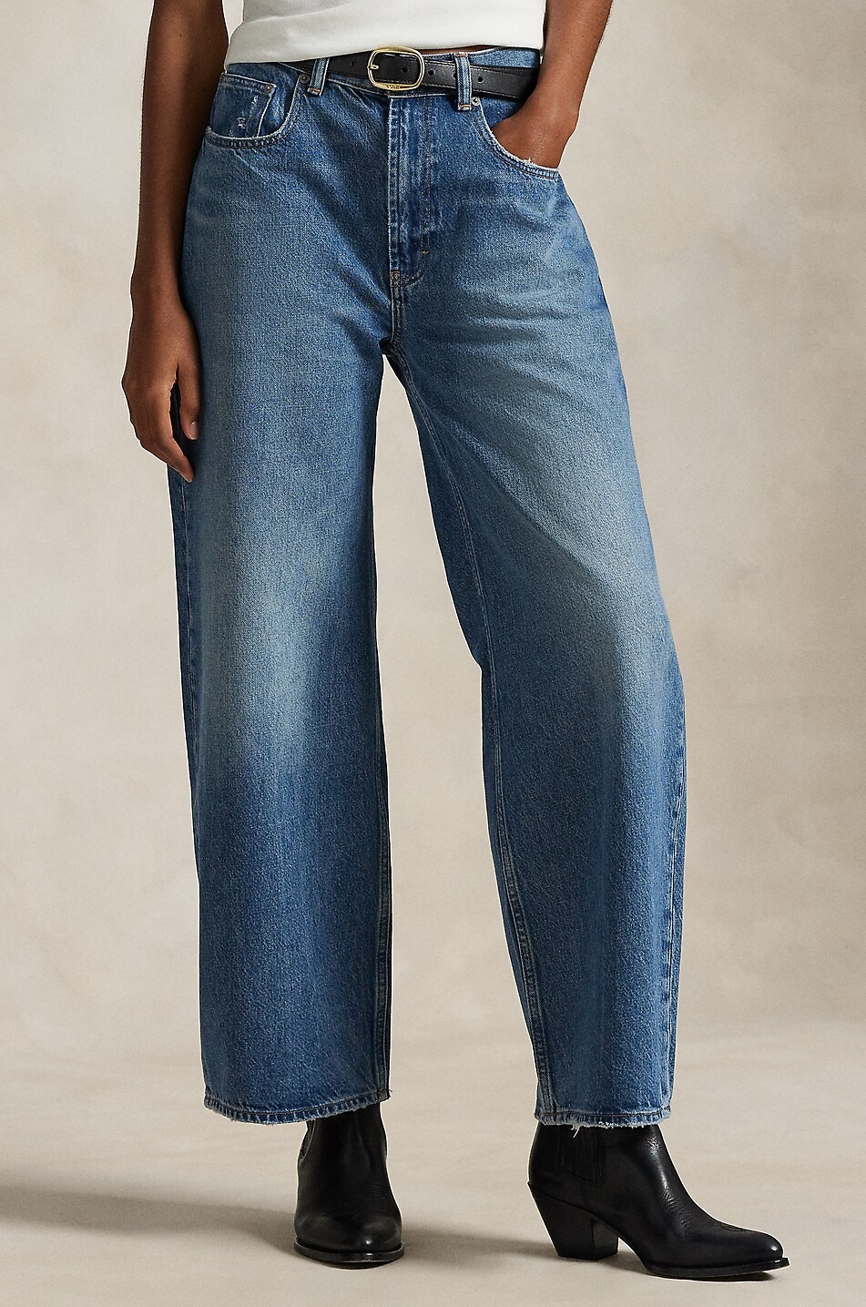 POLO RALPH LAUREN Jean large délavé Relaxed Wide-Leg Femme BLEU 2