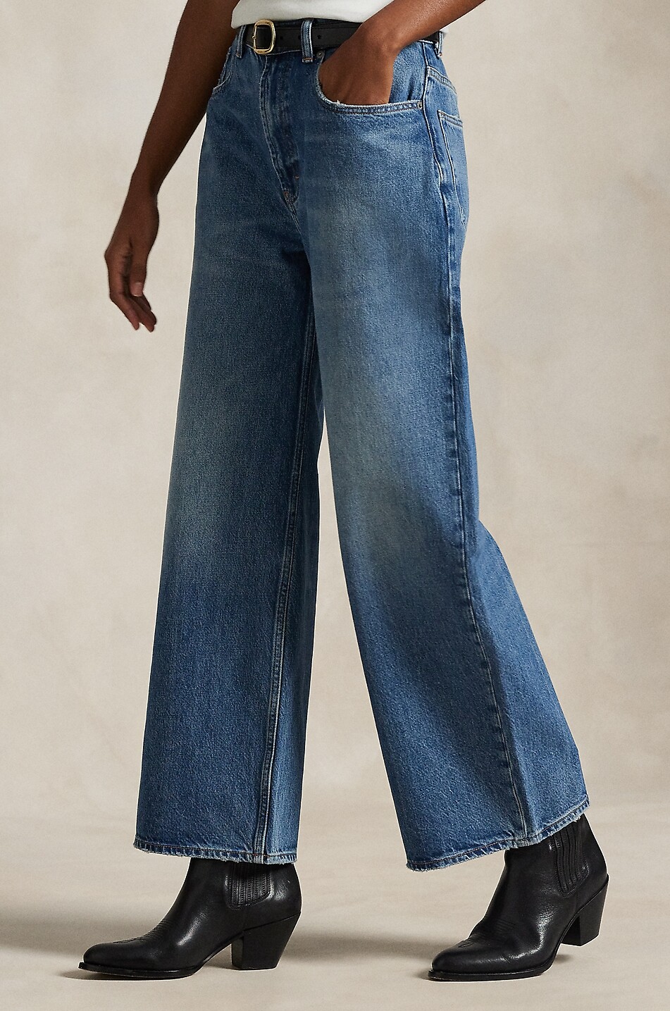 POLO RALPH LAUREN Jean large délavé Relaxed Wide-Leg Femme BLEU 3