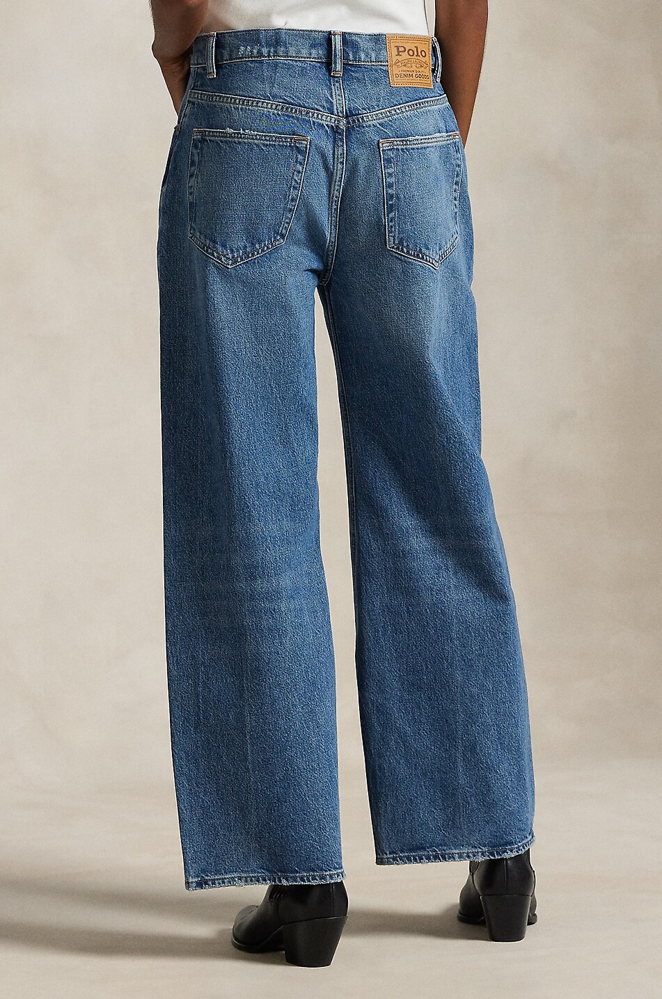 POLO RALPH LAUREN Jean large délavé Relaxed Wide-Leg Femme BLEU 4