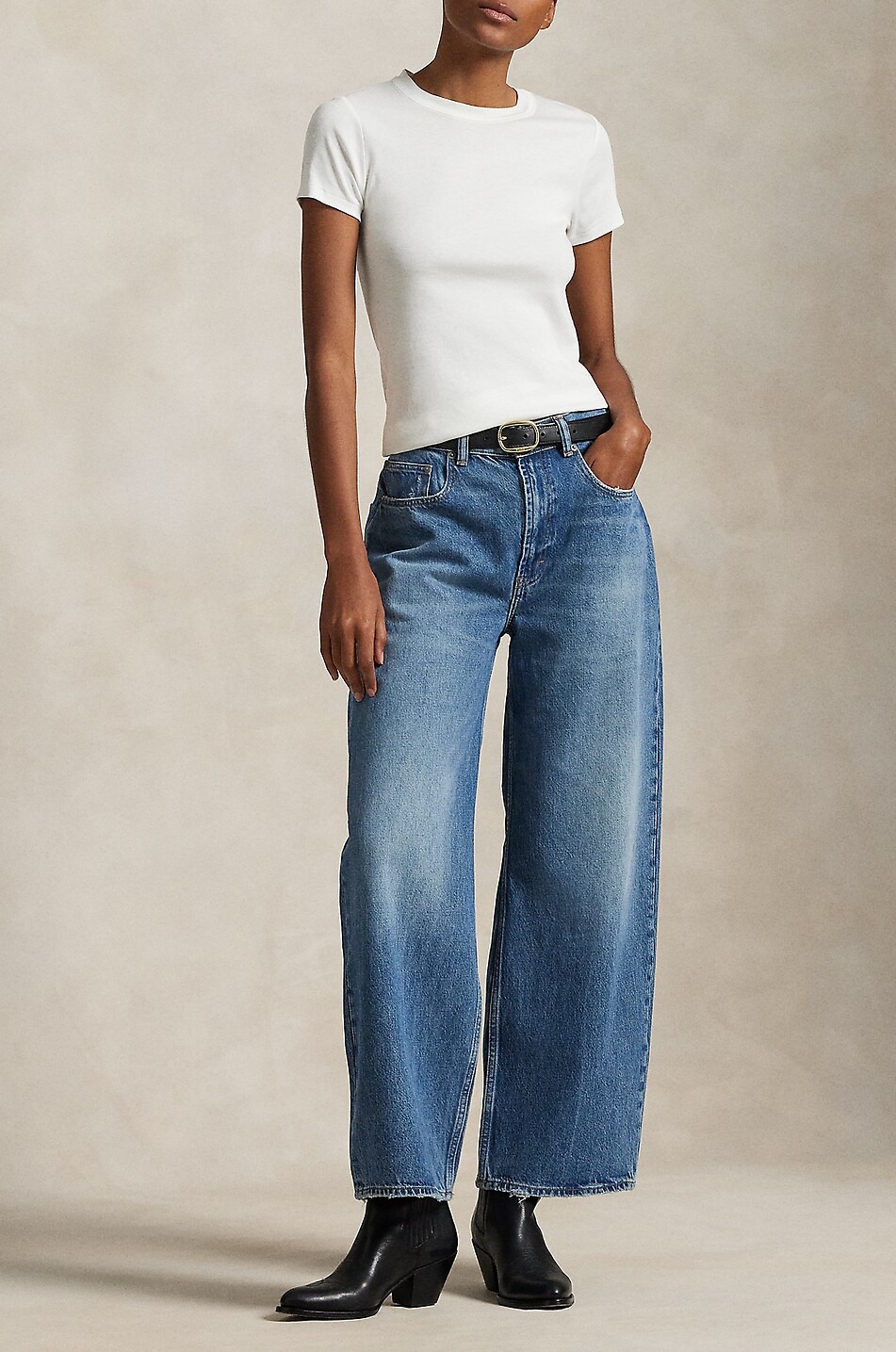 POLO RALPH LAUREN Jean large délavé Relaxed Wide-Leg Femme BLEU 5