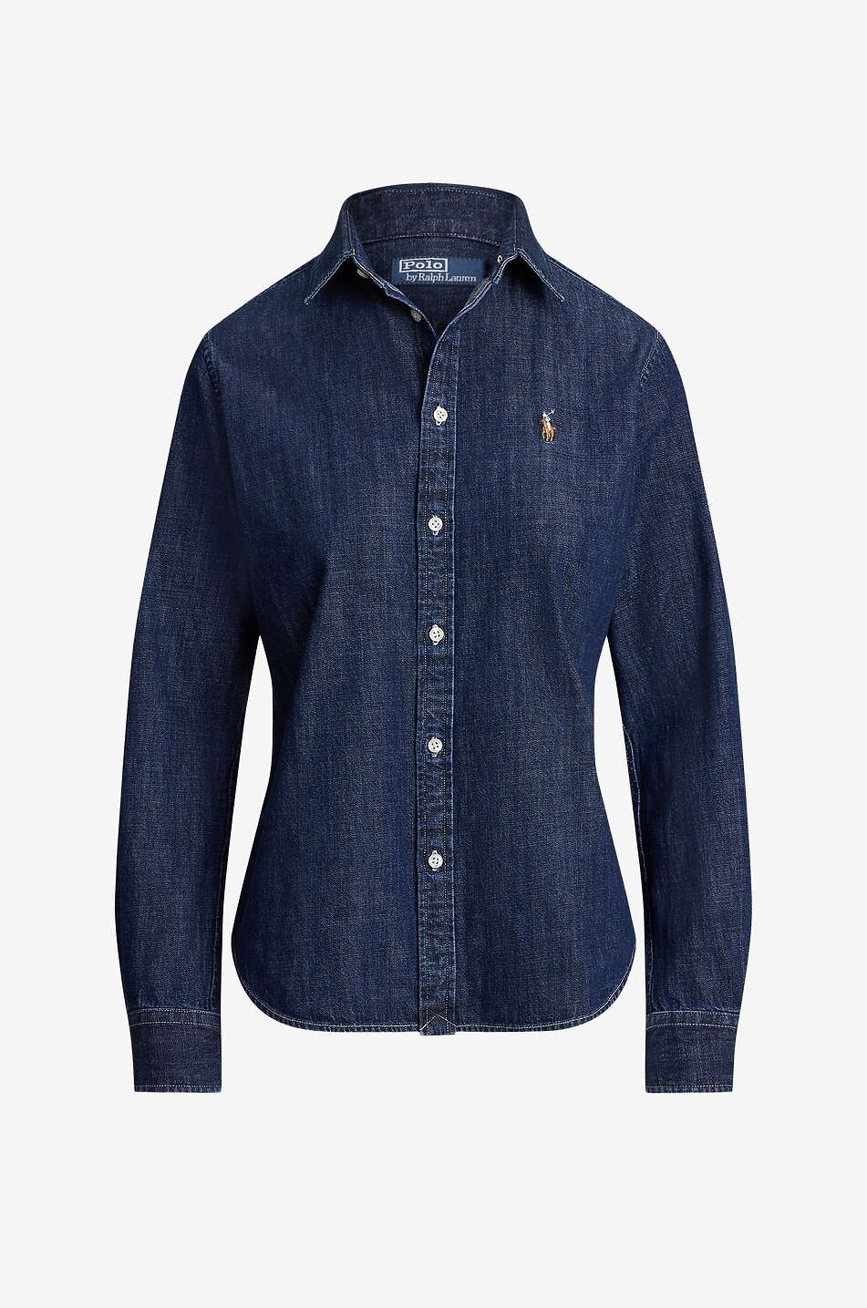 Pony cotton denim long-sleeved shirt