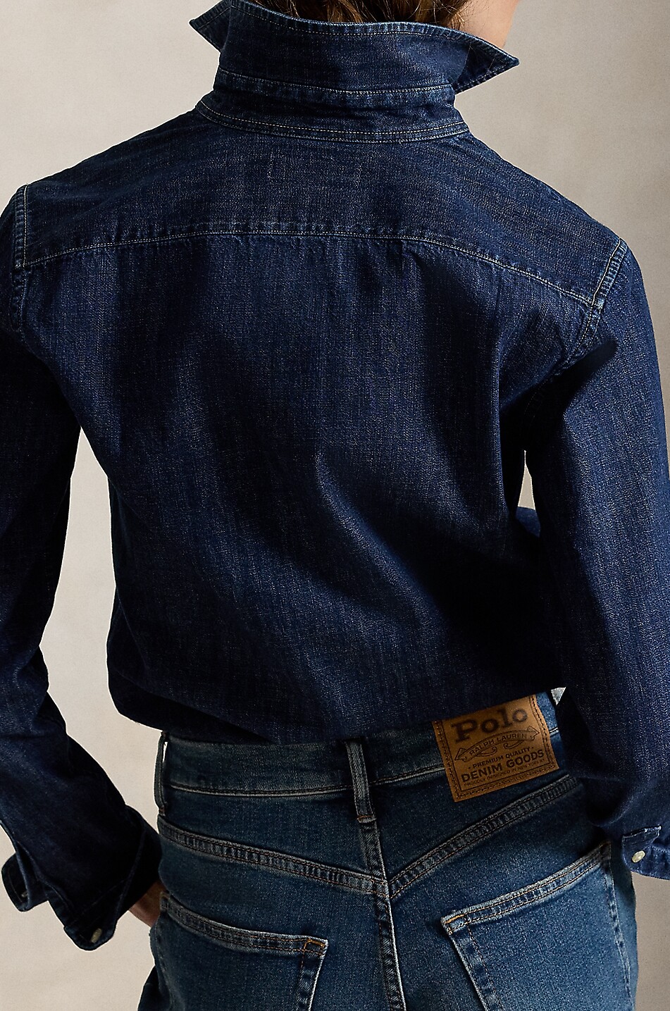POLO RALPH LAUREN Pony cotton denim long-sleeved shirt Women DARK BLUE 3