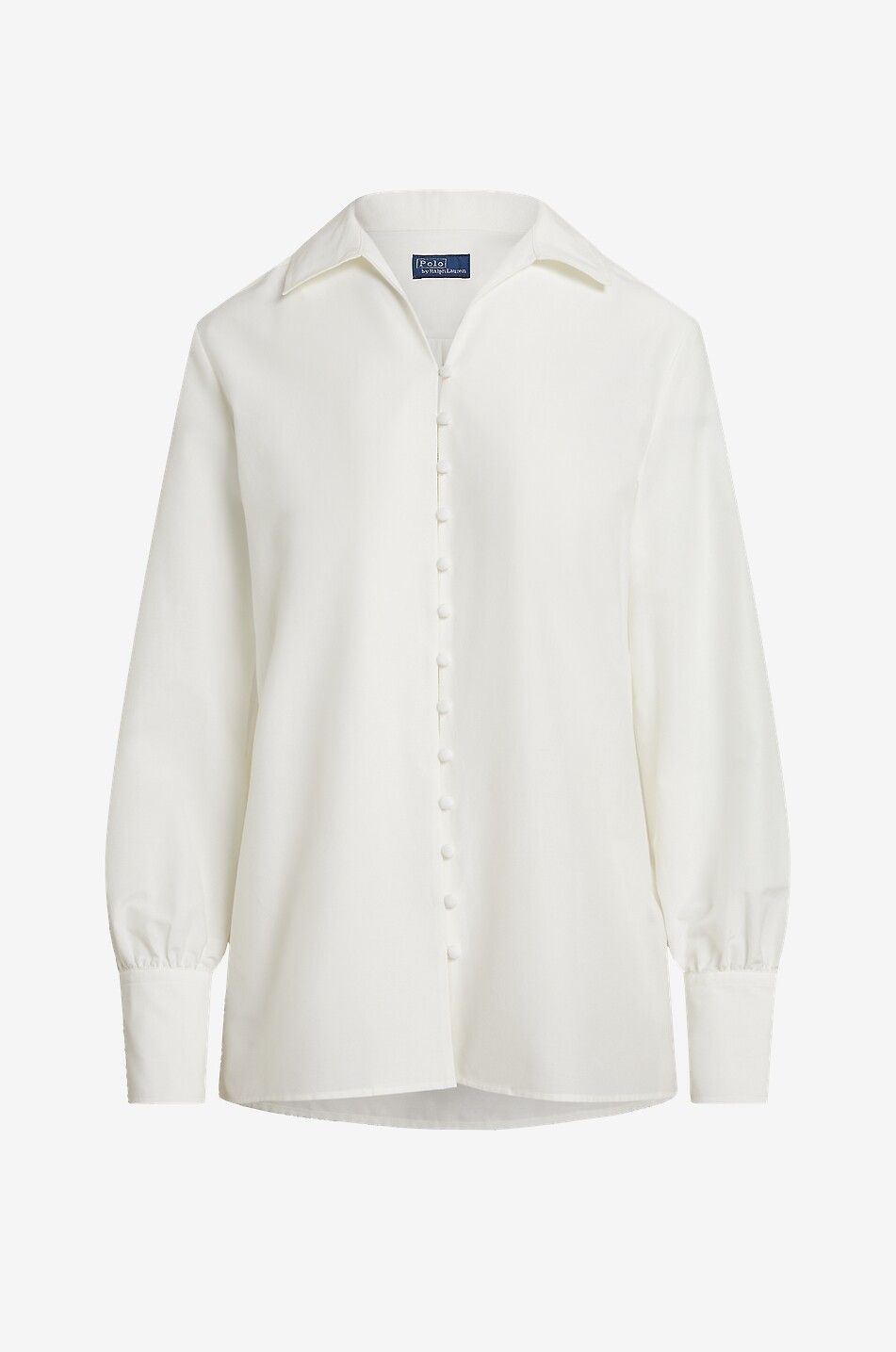 POLO RALPH LAUREN Chemise droite à manches longues en coton et soie Femme BLANC 1