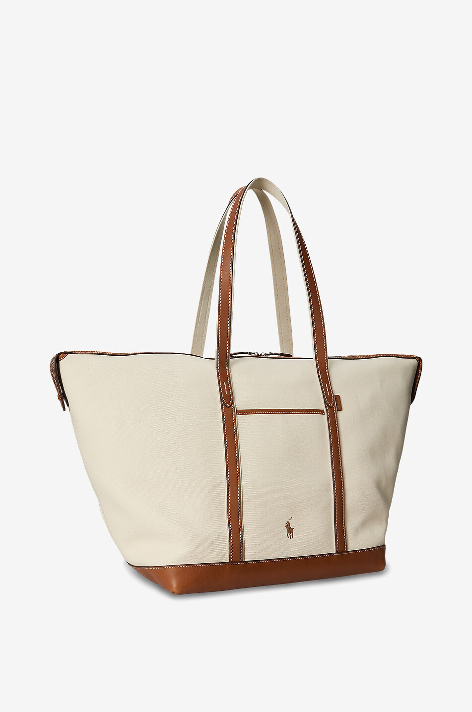 POLO RALPH LAUREN Sac cabas en toile et cuir Pony Large Femme BEIGE 2