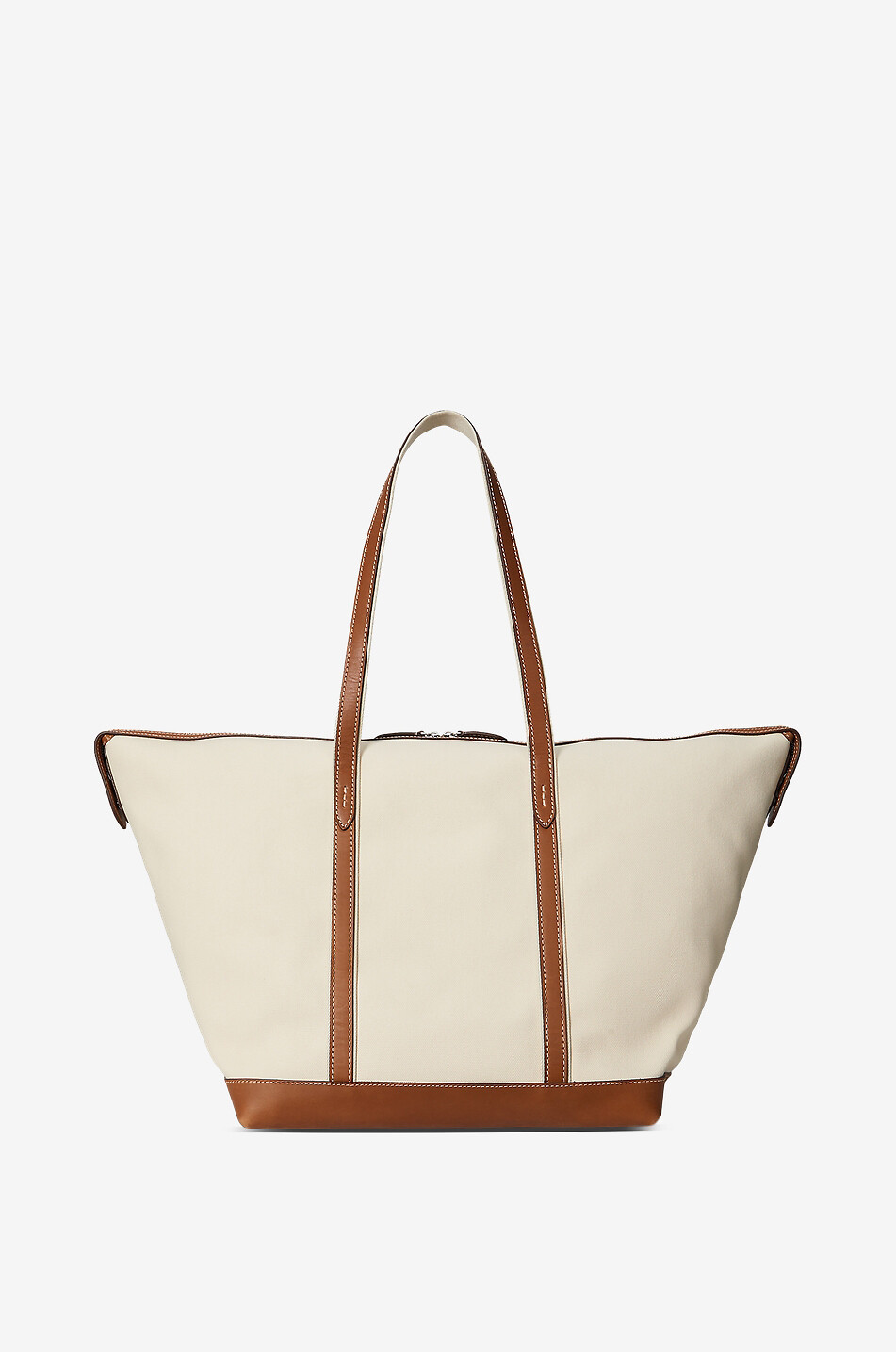 POLO RALPH LAUREN Sac cabas en toile et cuir Pony Large Femme BEIGE 4