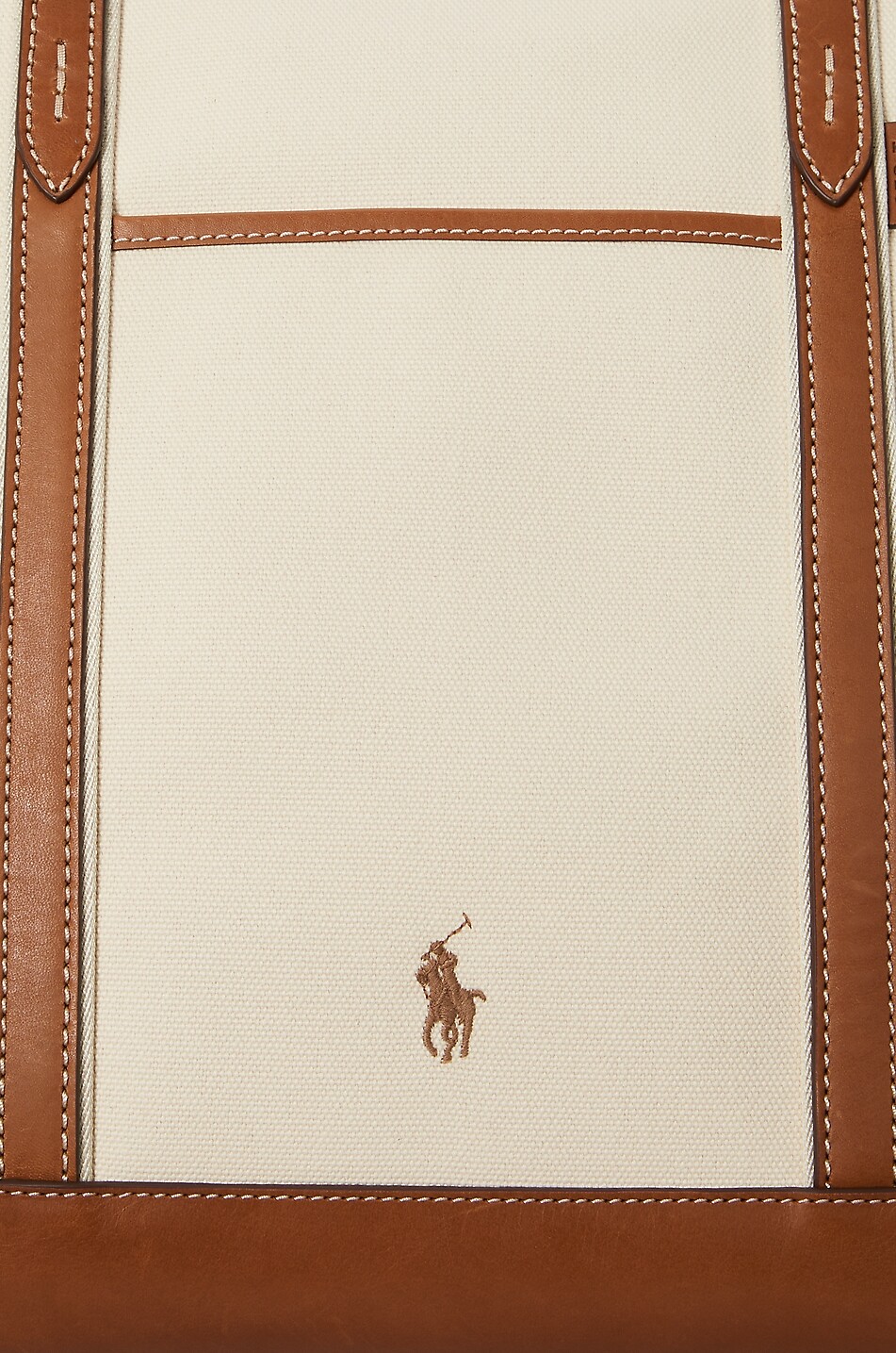 POLO RALPH LAUREN Sac cabas en toile et cuir Pony Large Femme BEIGE 6