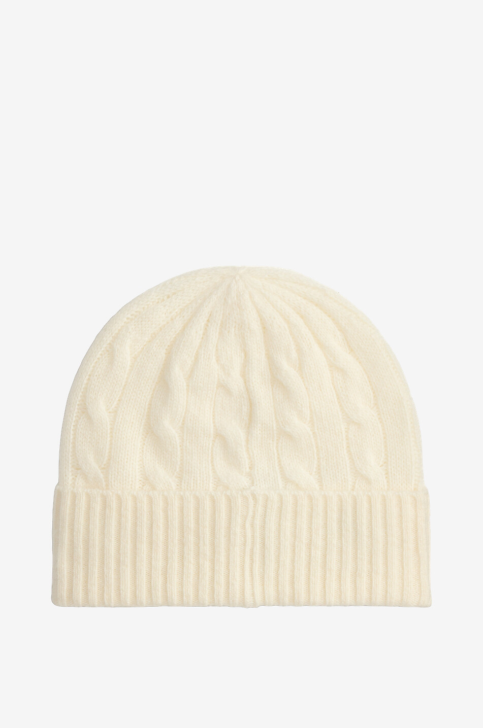 POLO RALPH LAUREN Bonnet torsadé en laine et cachemire Pony Femme BLANC CASSE 2