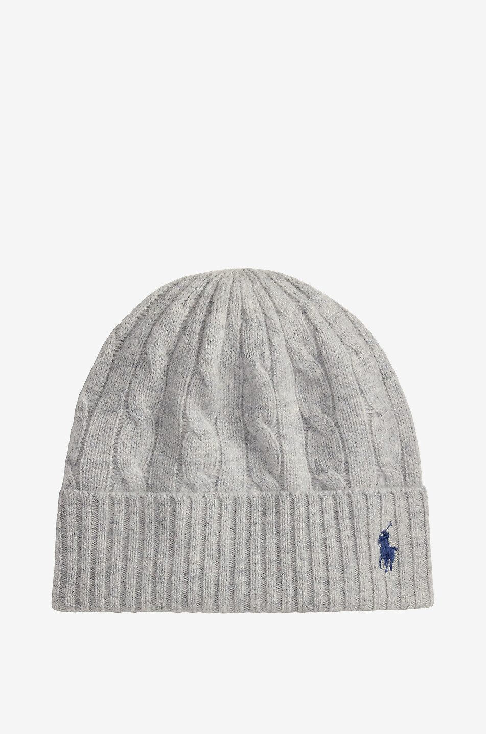 POLO RALPH LAUREN Bonnet torsadé en laine et cachemire Pony Femme GRIS 1