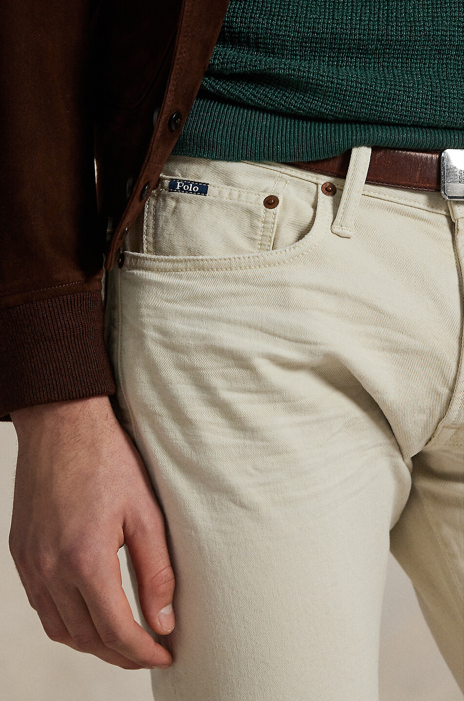 POLO RALPH LAUREN Sullivan slim jeans in cotton twill Men Light beige 6