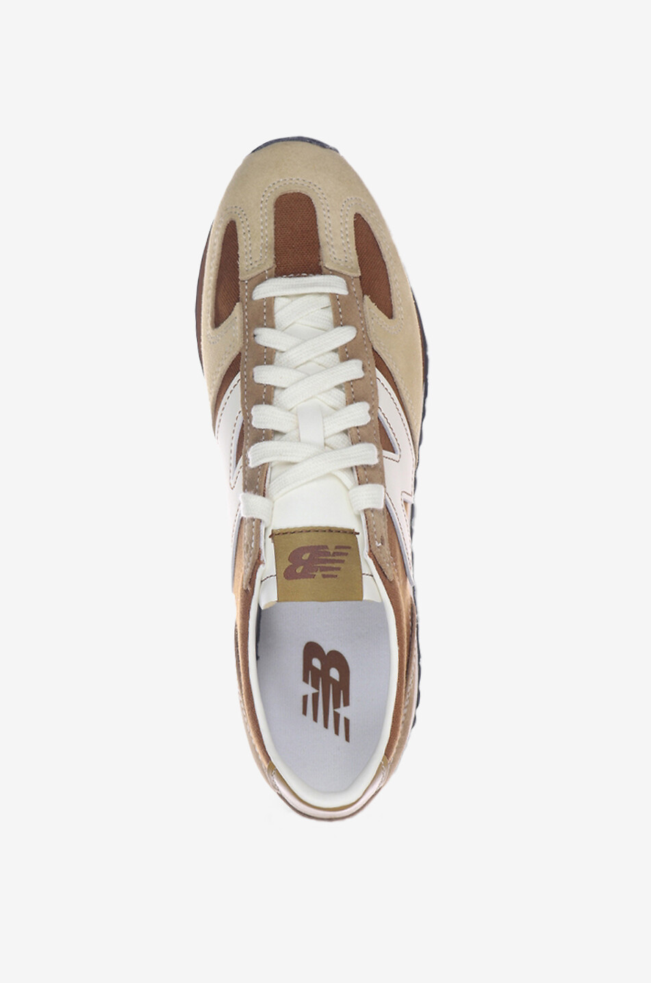 NEW BALANCE Niedrige Schnürsneakers aus Wildleder und Mesh 471 Damen HELLBRAUN 4