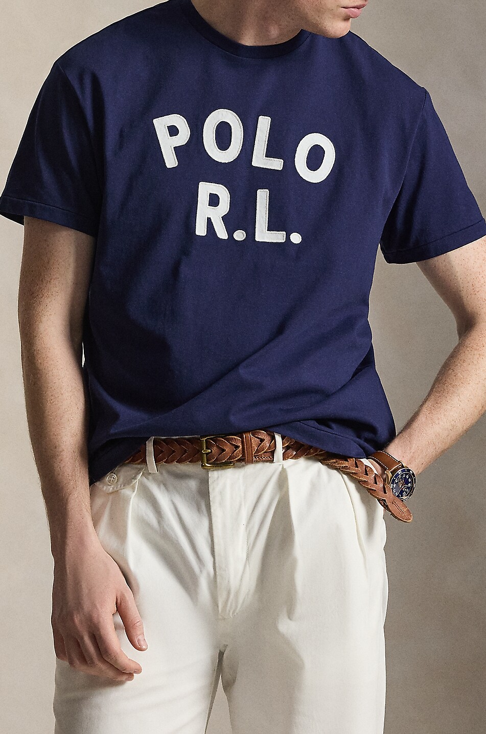 POLO RALPH LAUREN Besticktes Kurzarm-T-Shirt Classic Fit POLO R.L. Herren DUNKELBLAU 2