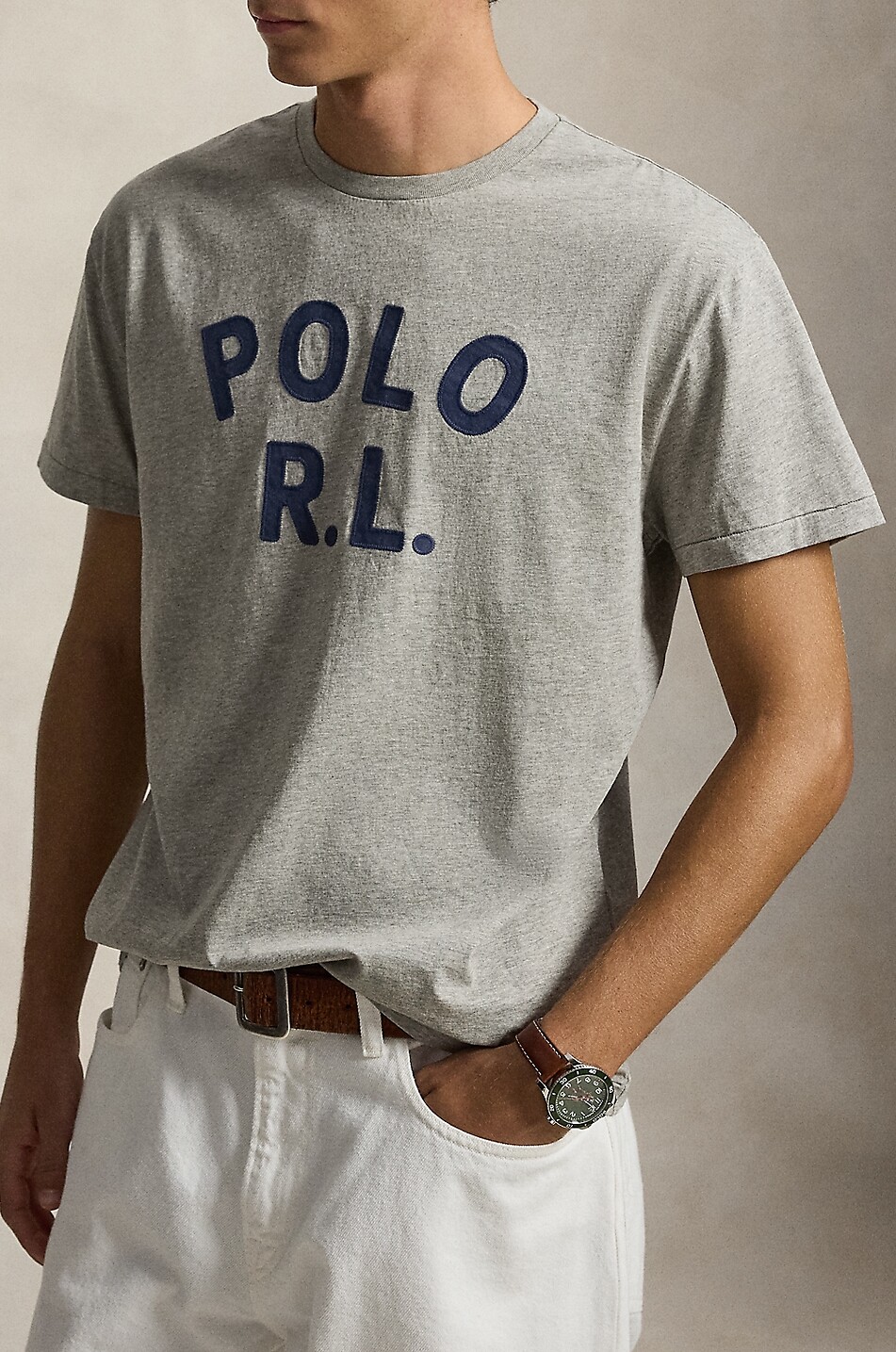 POLO RALPH LAUREN Classic Fit POLO R.L. embroidered short-sleeved T-shirt Men LIGHT GREY 2
