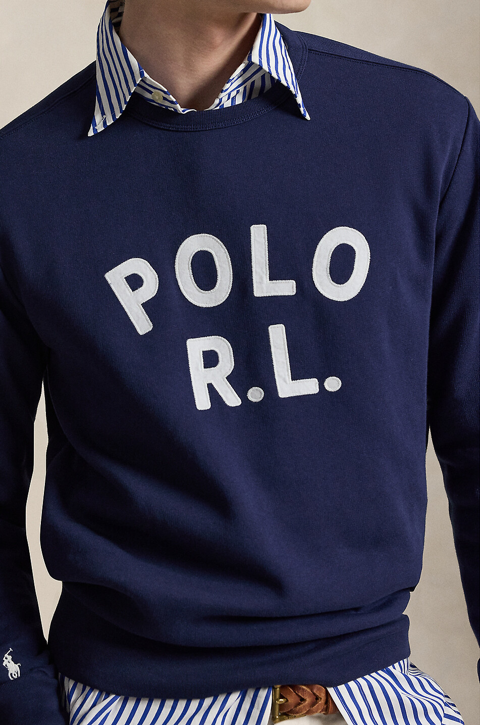 POLO RALPH LAUREN Sweat-shirt à col rond brodé POLO R.L. Homme BLEU FONCE 6