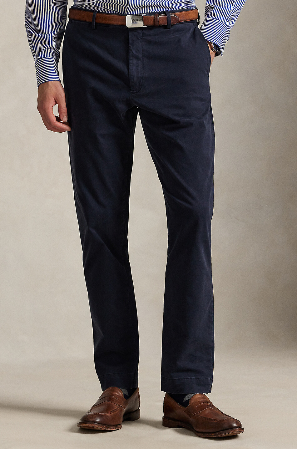 POLO RALPH LAUREN Jarrett cotton satin slim fit chino trousers Men DARK BLUE 2