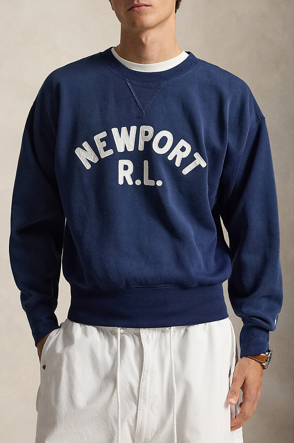 POLO RALPH LAUREN Sweat-shirt à col rond Newport R.L. Vintage Fit Homme BLEU FONCE 2