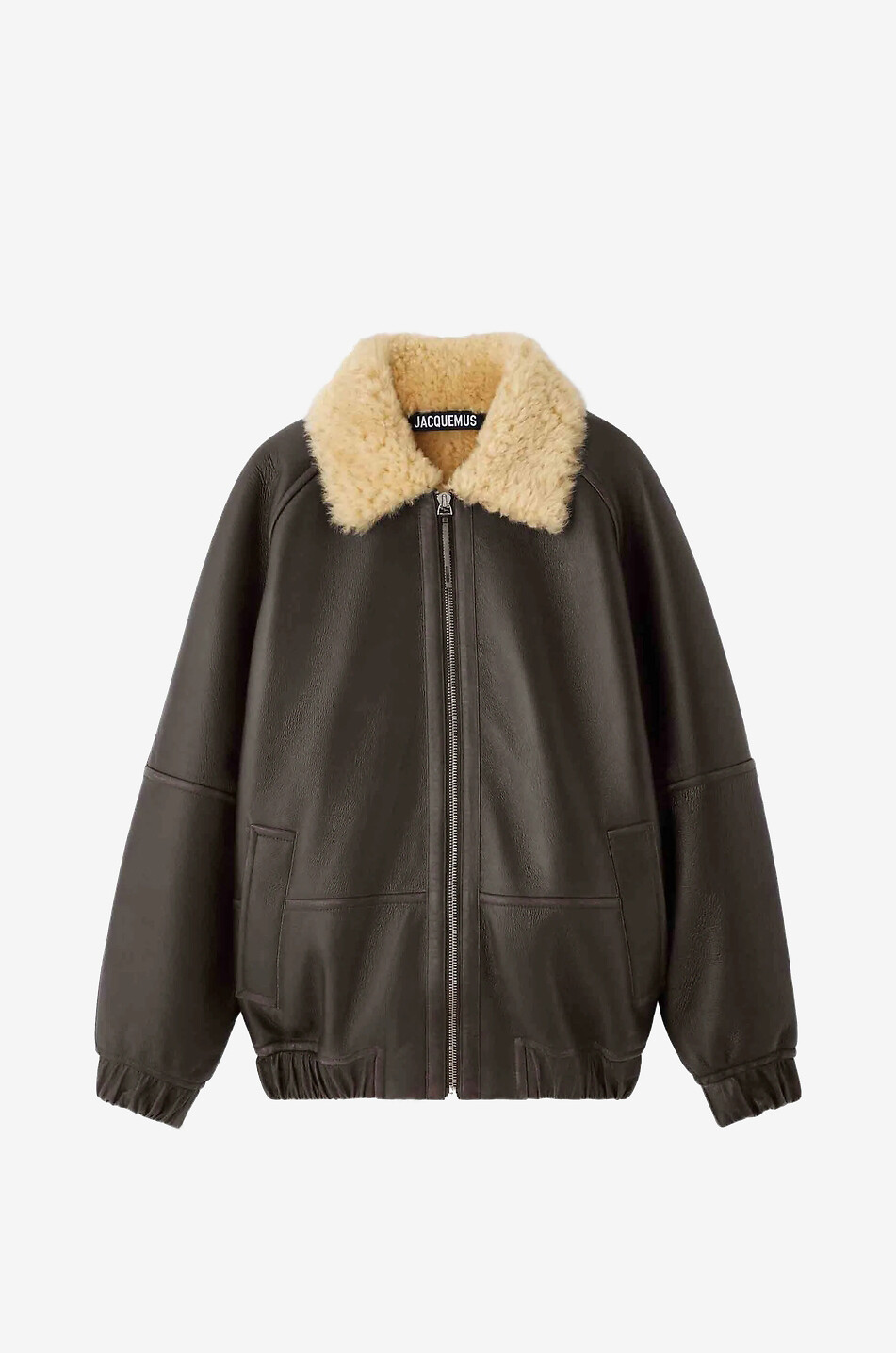 Bomber à col fourré en cuir Le Bombardier