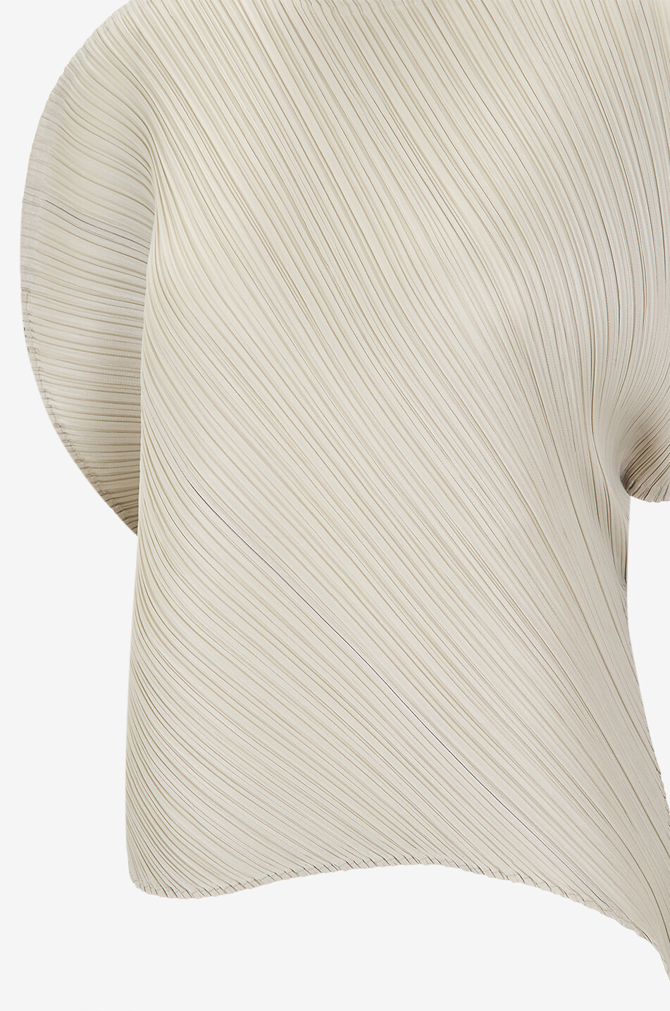 PLEATS PLEASE Asymmetric plissé crêpe bateau neck top Women BEIGE 3