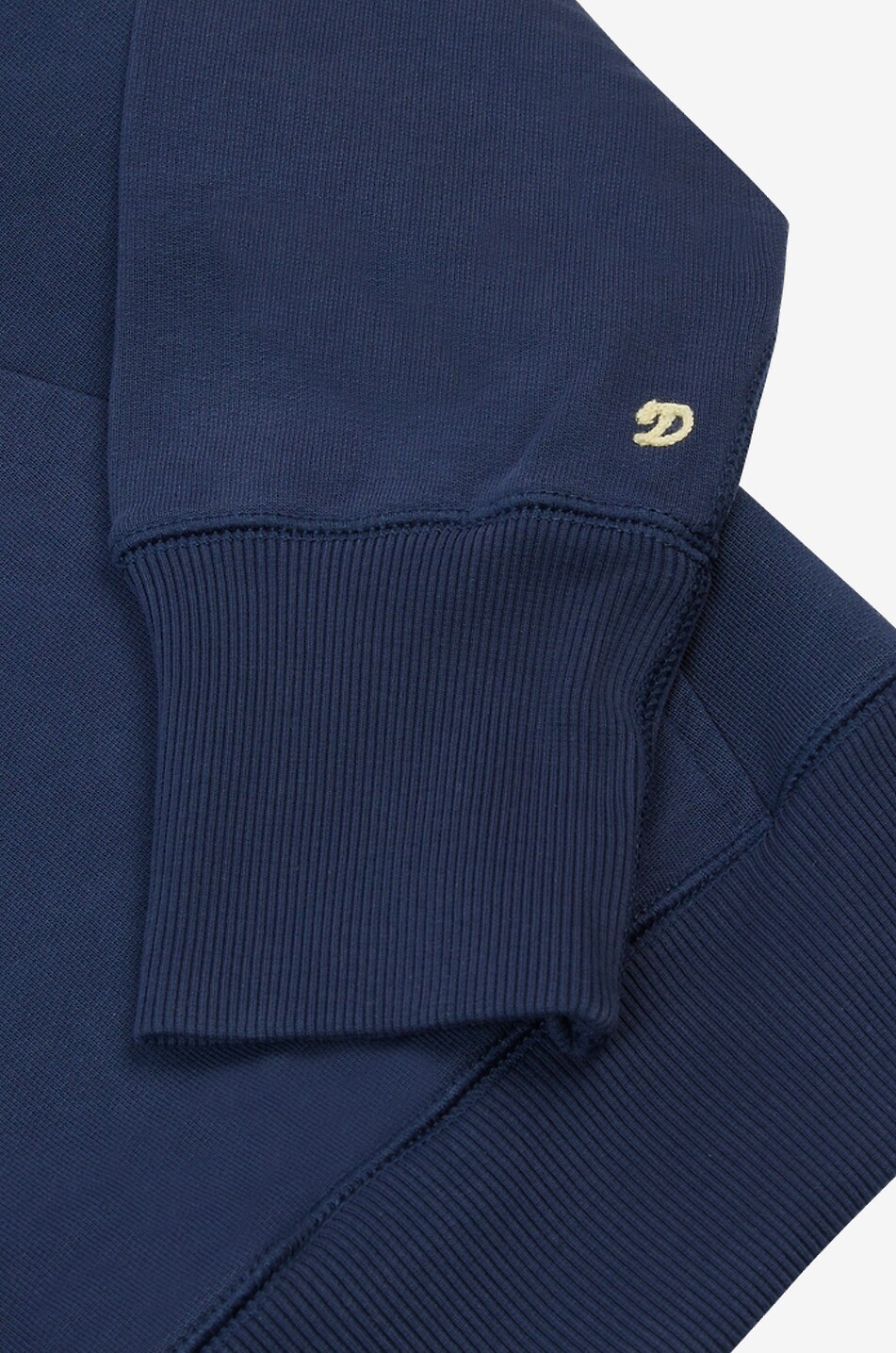 DRAKES Sweat-shirt à col montant zippé en coton Homme BLEU FONCE 3