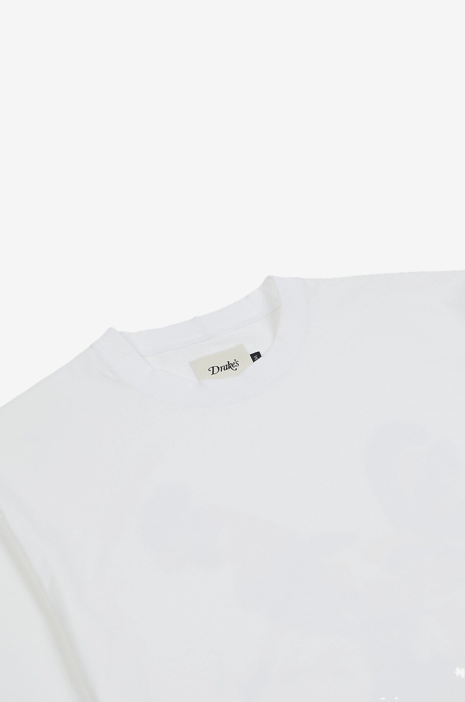 DRAKES T-shirt à col rond imprimé en coton Homme BLANC 4