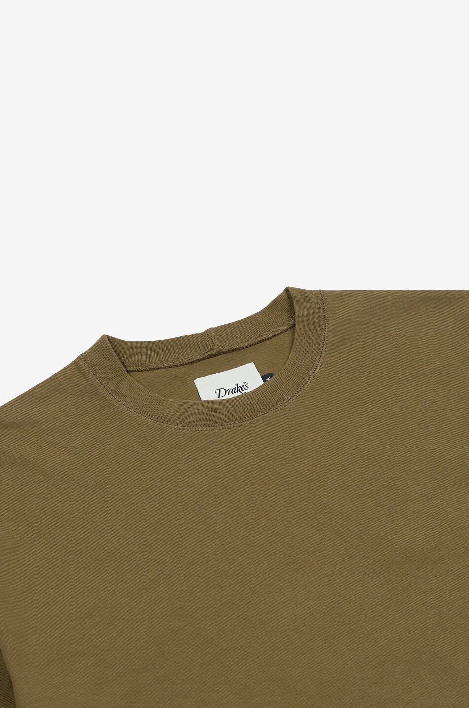DRAKES T-Shirt mit Rundhalsausschnitt aus Baumwolle Tea Time Herren KHAKI 3