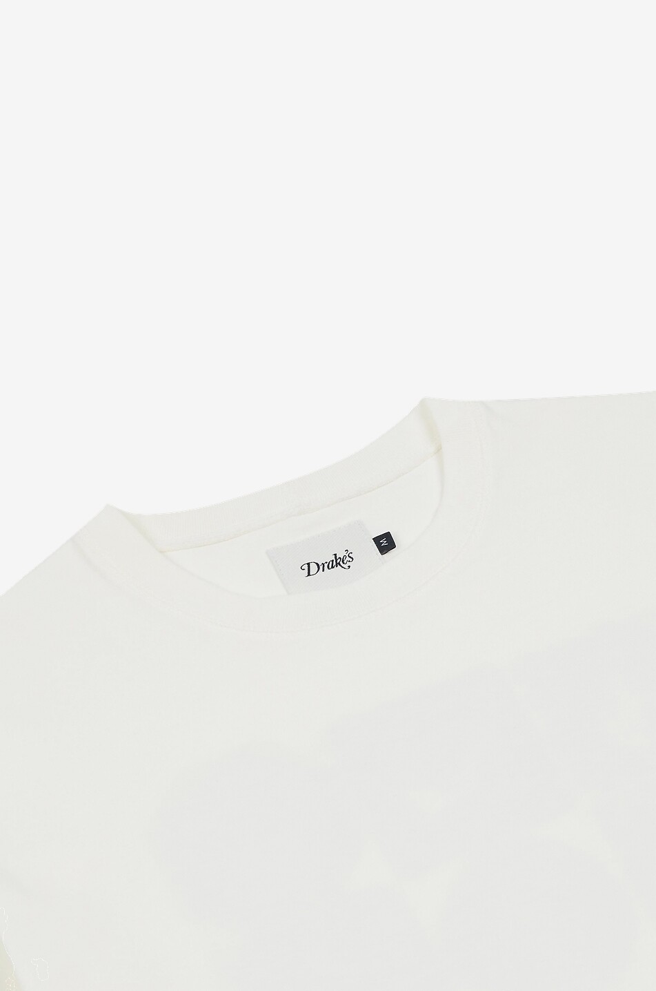 DRAKES Round-neck printed cotton t-shirt Men EGGSHELL 4