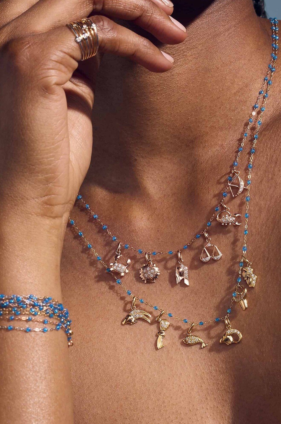 GIGI CLOZEAU Anhänger aus Roségold und Diamanten Gémeaux - Zwillinge Damen ROSA 2