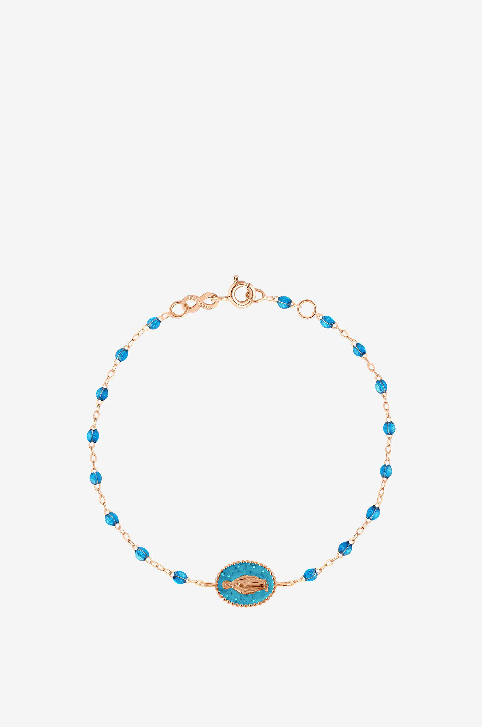 GIGI CLOZEAU Armband aus Roségold mit Medaille Madone Azur Damen MITTELBLAU 1