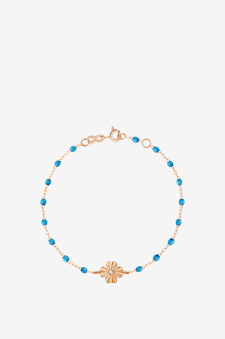GIGI CLOZEAU Trèfle Lumière Azur pink gold and diamond bracelet - 17cm Women MEDIUM BLUE 1