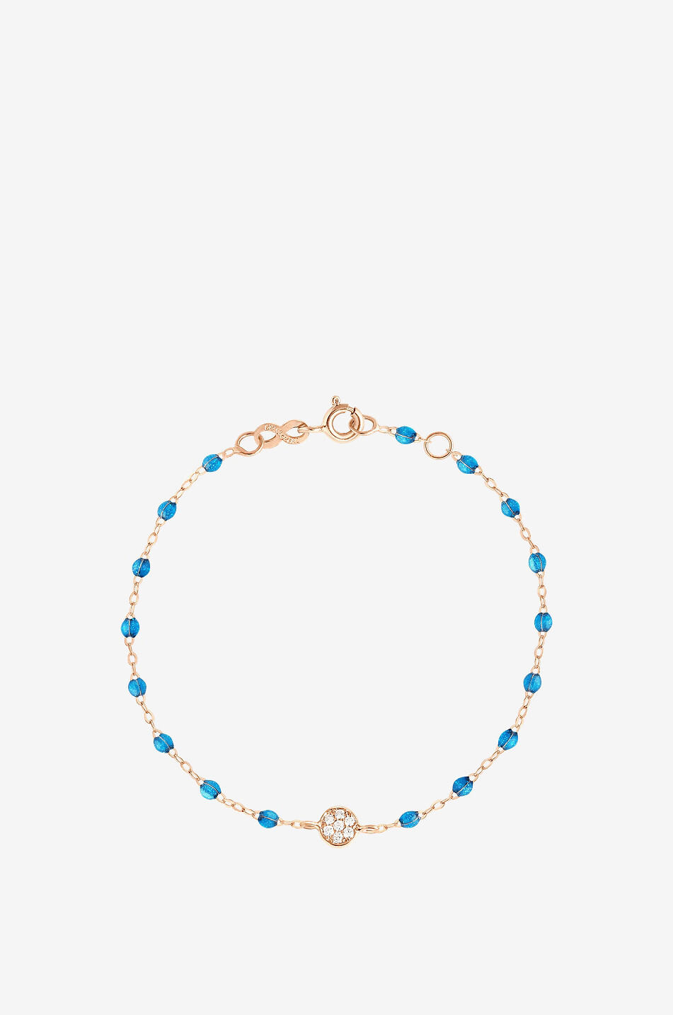 Armband aus Roségold mit Harz und Diamanten Puce Azur - 17cm