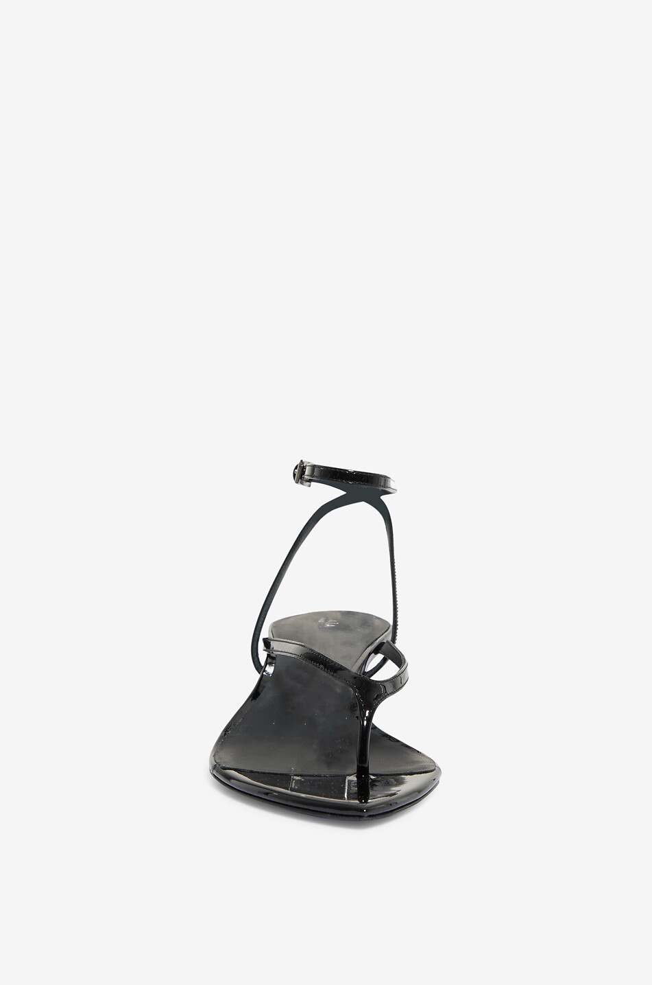ALAÏA Sandales à talons compensés en cuir verni Femme NOIR 2