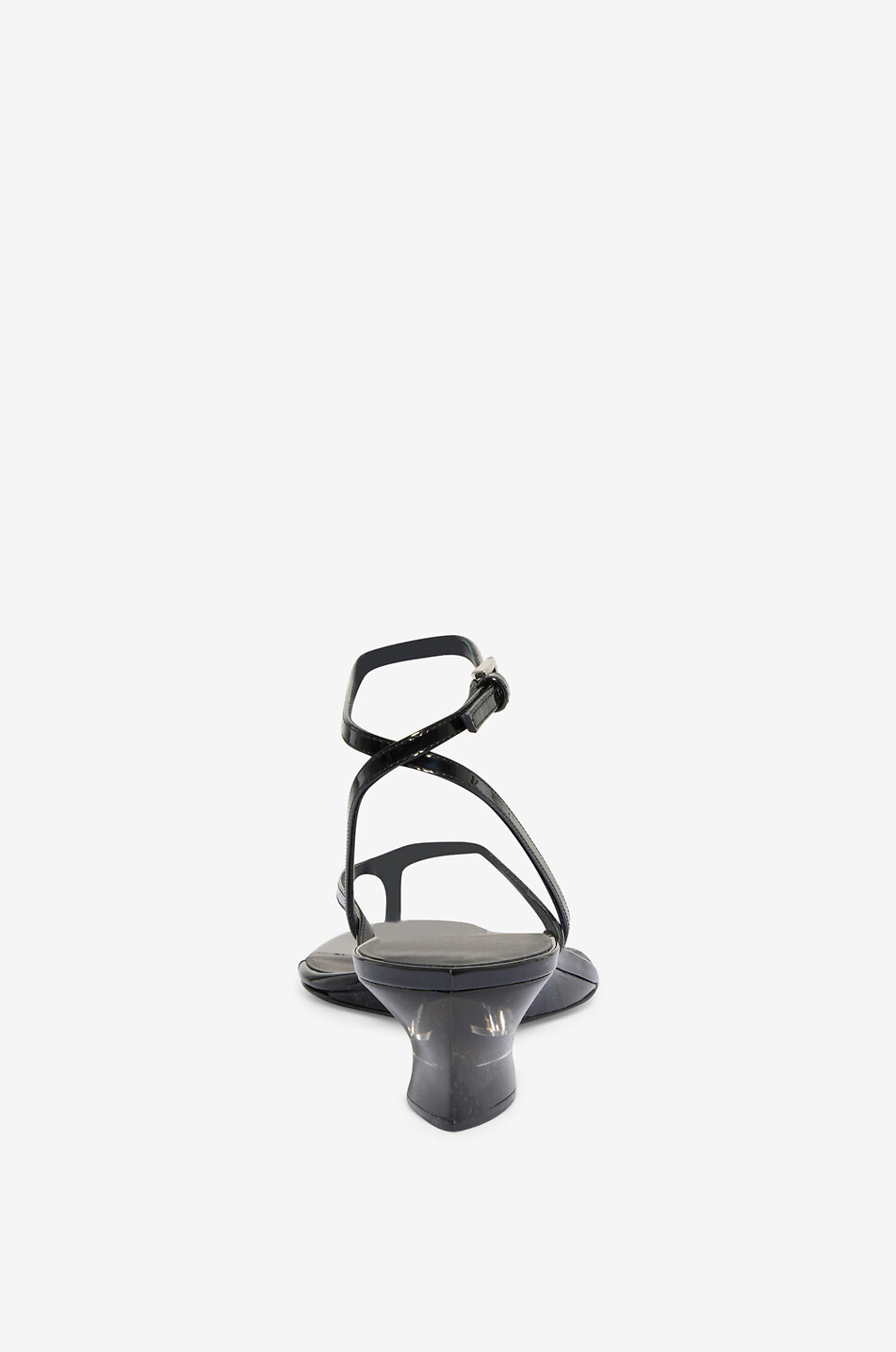 ALAÏA Sandales à talons compensés en cuir verni Femme NOIR 4