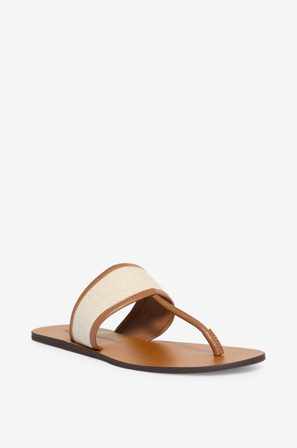 Sandales en cuir et toile