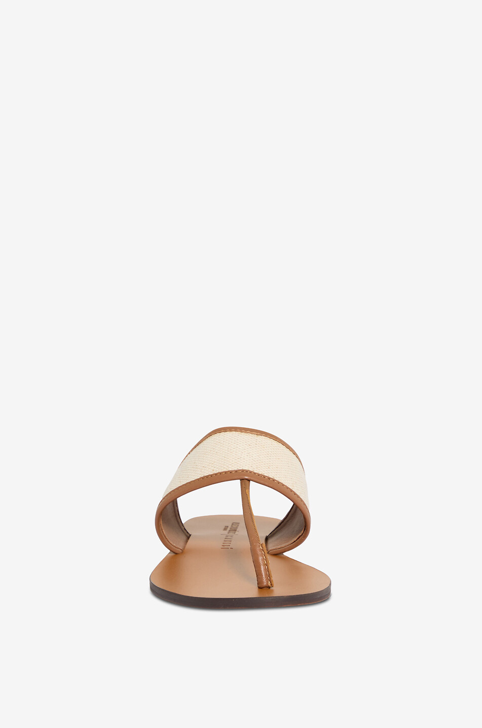 MANEBI Sandales en cuir et toile Femme MARRON 2