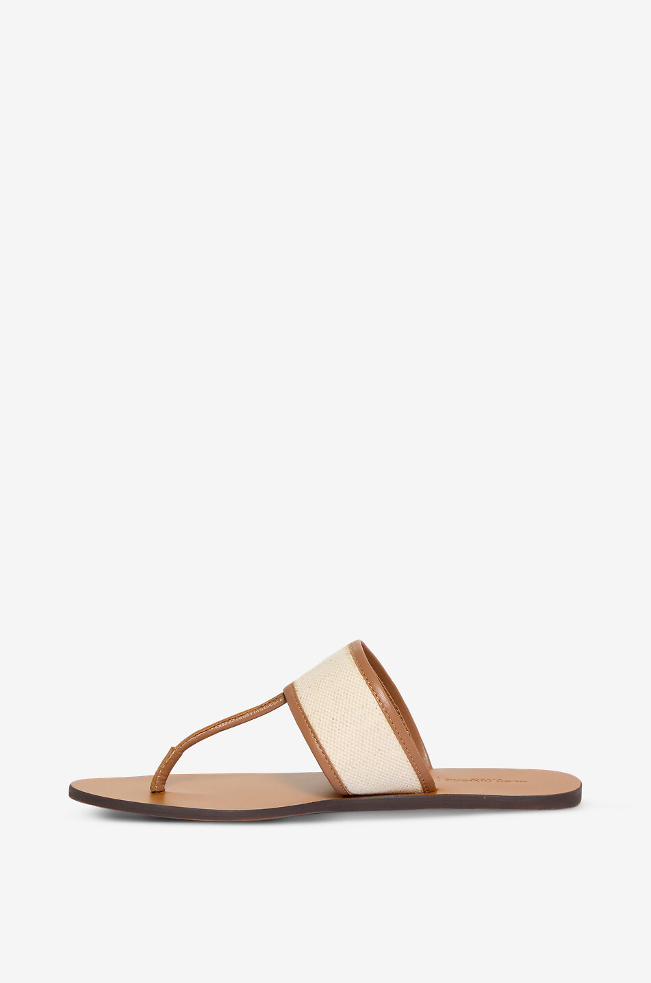 MANEBI Sandales en cuir et toile Femme MARRON 6
