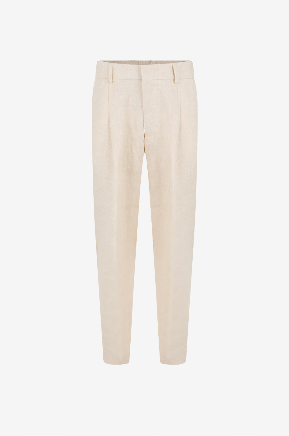 Kay pleated linen straight-leg trousers