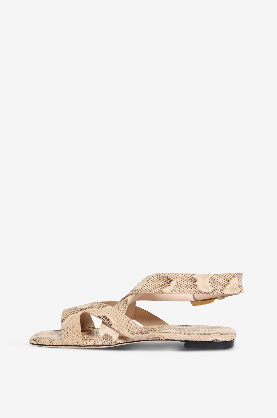 STUART WEITZMAN Flache Sandalen aus Leder mit Animal-Print Sai Damen [akeneo-beigefonce] 3