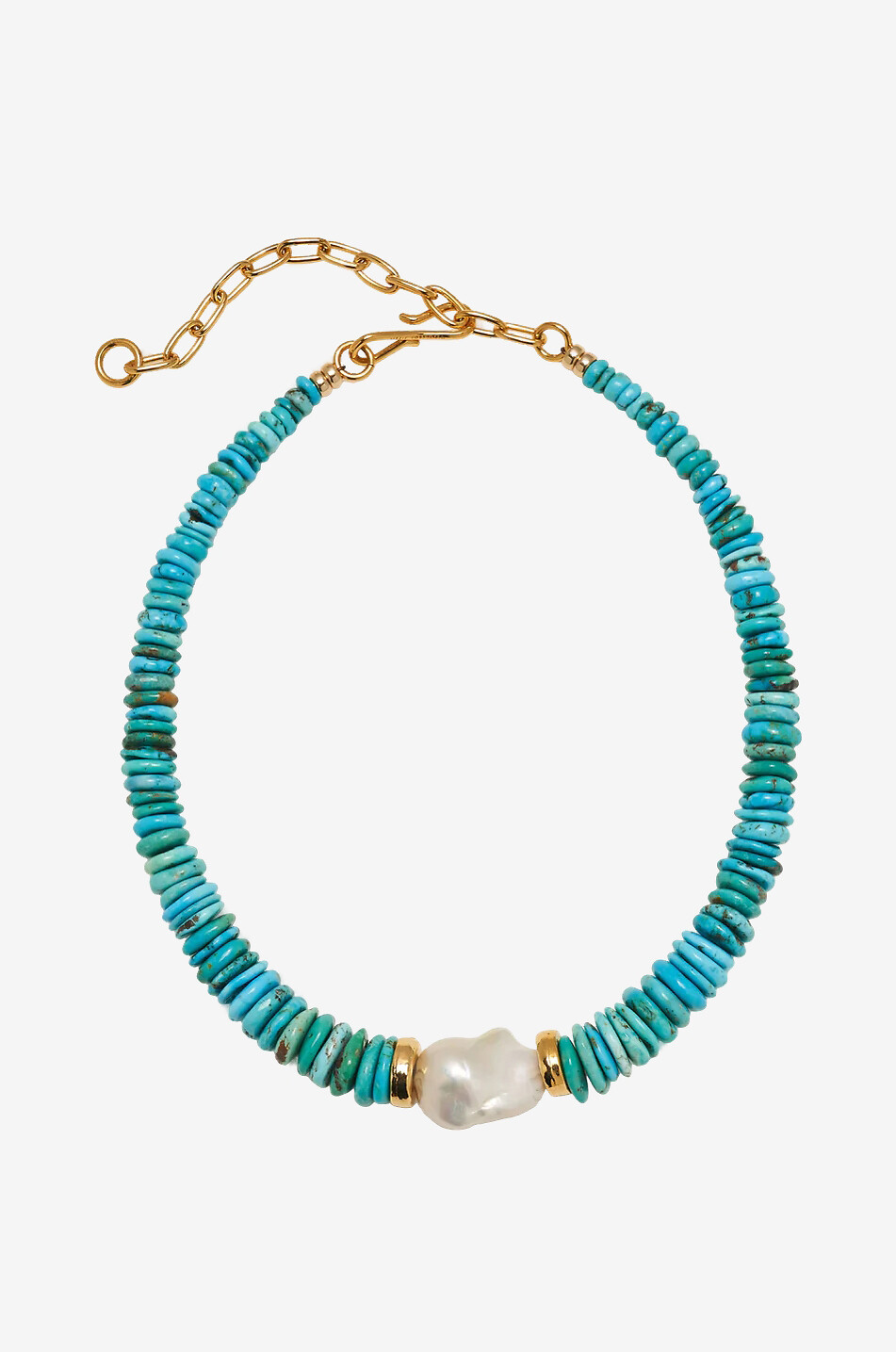 LIZZIE FORTUNATO Sky Stone turquoise and pearl choker necklace Women LIGHT BLUE 1