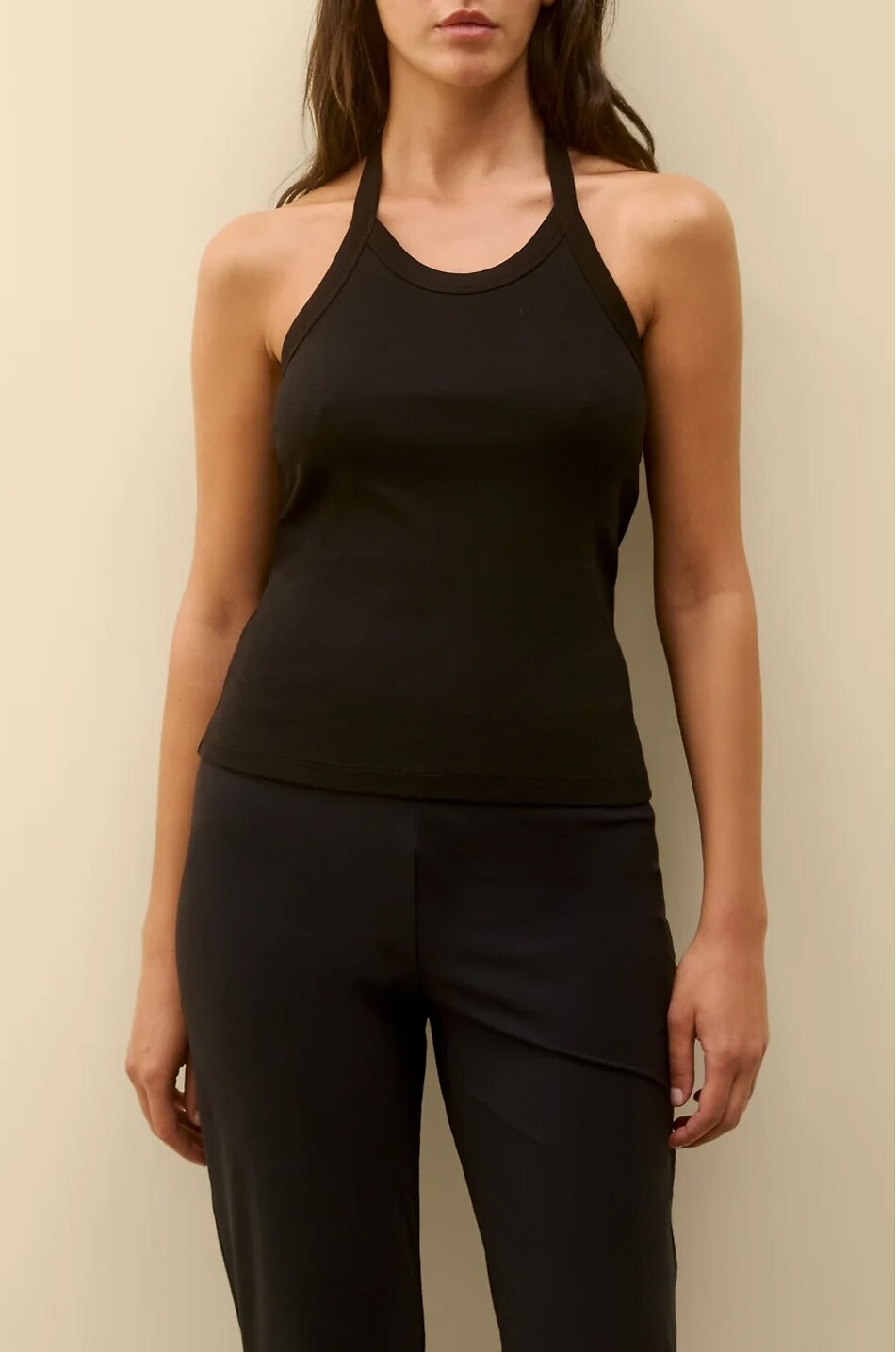 FLORE FLORE Angie fitted halterneck tank top Women BLACK 4