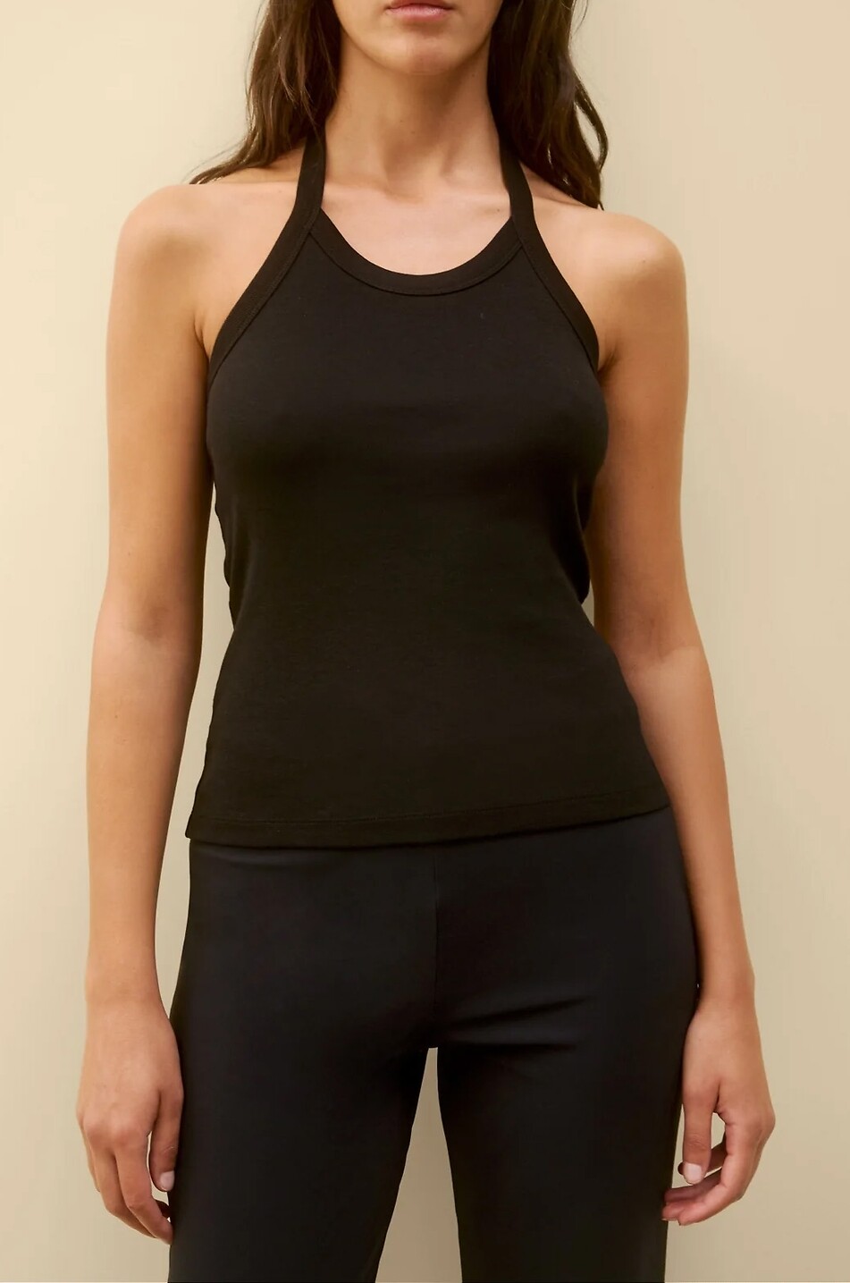 FLORE FLORE Angie fitted halterneck tank top Women BLACK 3