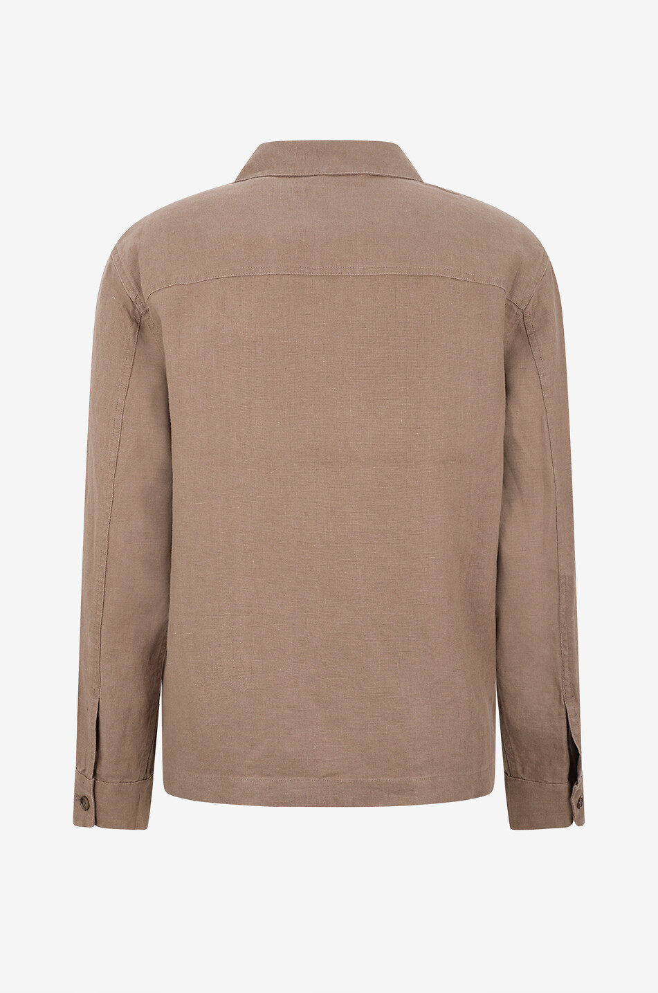 NN07 Alban linen lightweight jacket with shirt collar Men BROWN 2